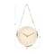 Hello Honey® White & Brown Plastic Hanging Wall Clock with Leather Strap